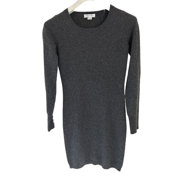 Christopher Fisher 100% Cashmere Dress Crewneck Gray Fitted Long Sleeve Size XS - Picture 1 of 5